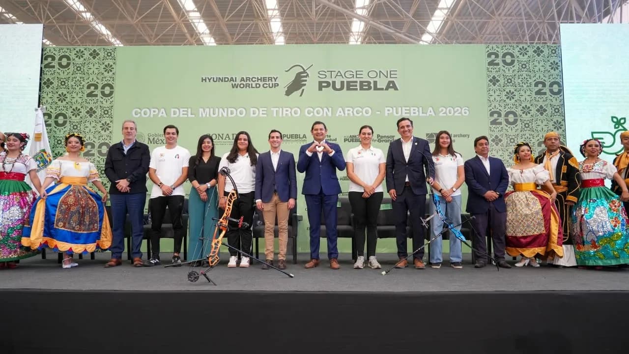 Presentan Armenta y Chedraui la Copa del Mundo de Tiro con Arco Puebla 2026