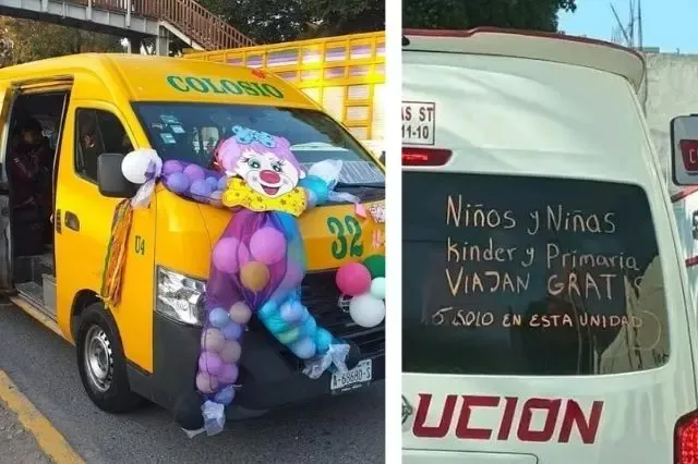 Con pasajes gratis, transportistas festejan el Día del Niño en Tehuacán